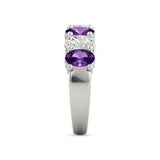 3Ct Oval Cut Purple Amethyst Diamond Stylish Engagement Ring 14K White Gold Over