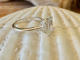 2.4ct Engagement Ring Emerald Cut Diamond 4 Prong Solitaire 14k WhiteGold Finish