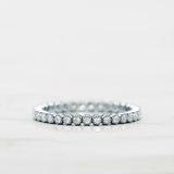 Full Eternity Wedding Band 1.2ct Round Cut VVS1D Diamond 14k Yellow Gold Finish