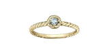 0.2ct Round Cut Simulated Aquamarine Twist Engagement Ring 14k YellowGold Plated