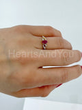 0.5ct Oval Cut Simulated Ruby Infinity Engagement Ring 14k Yellow Gold Plated