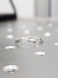 0.2ct Round Cut Moissanite Curved Minimalist Wedding Band 14k White Gold Plated