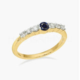 0.5ct Round Cut Simulated Sapphire Minimalist Wedding Band 14k YellowGold Plated