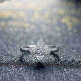 1.6ct Round Cut Diamond Engagement Ring 14k White Gold Finish Flower Solitaire