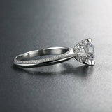 2.5ct Round Cut VVS1 Diamond Unique Design Engagement Ring 14k White Gold Finish