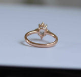 1.5ct Cushion Peach Morganite Crown Setting Engagement Ring 14k Rose Gold Over