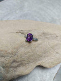 2.1ct Purple Amethyst Cut Cross Shank Solitaire Women Ring 14k White Gold Finish