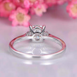 1.2ct Round Cut Diamond Engagement Ring Trilogy Solitaire 14k White Gold Finish