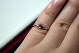 0.46ct Round Cut Pink Ruby Swirl Trilogy Engagement Ring 14k White Gold Finish