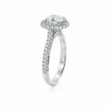 5Ct Round Cut DVVS1 Diamond Accent Iced Halo Engagement Ring 14K White Gold Over