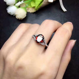 1.6ct Oval Cut Red Garnet Engagement Ring Diamond Split Band 14k White Gold Over