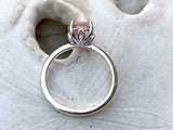 2.5ct Engagement Ring Oval Cut Peach Morganite Solitaire 14k White Gold Finish