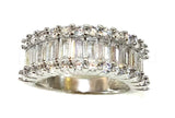 2.5ct Baguette Simulated Diamond Anniversary Wedding Band 14k White Gold Plated