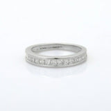2.2ct Wedding Band Princess Diamond Channel Set Half Eternity 14k WhiteGold Over