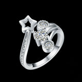 2ct Round Cut Diamond Engagement Ring 14k White Gold Finish Open Bypass Design
