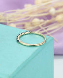 0.9ct Marquise Cut Blue Sapphire Wedding Band Minimalist 14k White Gold Finish