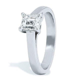0.9ct Asscher Cut Diamond Engagement Ring 4 Prong Solitaire 14k WhiteGold Finish