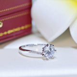 1.5ct Round Cut Diamond Accent Solitaire Engagement Ring 14k White Gold Finish