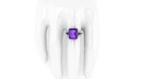 2ct Radiant Cut Purple Amethyst Engagement Ring Split Shank 14k WhiteGold Finish
