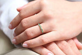 1ct Marquise Cut Green Emerald Half Eternity Wedding Band 14k Yellow Gold Finish
