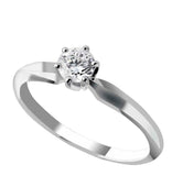 0.75ct Round Cut Diamond Engagement Ring Classic Solitaire 14k White Gold Finish