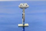 2ct Oval Cut VVS1D Diamond Halo Solitaire Engagement Ring 14k White Gold Finish