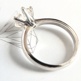 1ct Round Cut Diamond Engagement Ring 14k White Gold Finish 6 Prong Solitaire