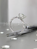 2.3ct Emerald Simulated Diamond Single Prong Accents Ring 14k White Gold Plated