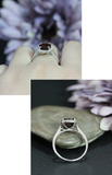 1.6ct Cushion Cut Red Garnet Engagement Ring 14k White Gold Finish Halo Design