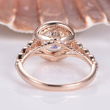 Antique Halo Engagement Ring 1.8ct Round Cut VVS1D Diamond 14k Rose Gold Finish