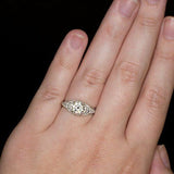3Ct Round Cut VVS1 Diamond Vintage Design Engagement Ring 14K White Gold Finish