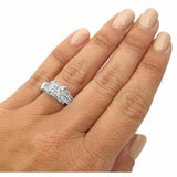 4ct Princess Cut Diamond Unique Royal Engagement Ring 14K White Gold Finish