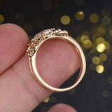 1.2ct Round Cut Diamond Engagement Ring Clover Leaf Fancy 14k Yellow Gold Finish