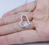 1.2ct Round Cut Moissanite Ladybug Pendant with Chain 14k White Gold Plated