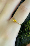 0.5ct Baguette Cut Yellow Sapphire Minimalist Solitaire Ring 14k YellowGold Over