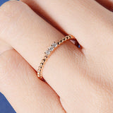 0.7ct Round Cut Diamond Braided Band Trilogy Engagement Ring 14k White Gold Over