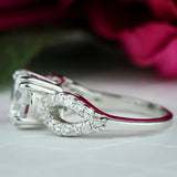 1ct Round Cut Diamond Unique Infinity Engagement Ring 14k White Gold Finish