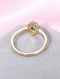 1ct Oval Cut Blue Sapphire Engagement Ring Halo 14k YellowGold Over Round Accent
