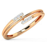 0.2ct Round Cut Moissanite Bypass Style Engagement Ring 14k Rose Gold Plated
