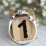 2Ct Round Cut DVVS1 Diamond Vintage Halo Engagement Ring 14K White Gold Finish