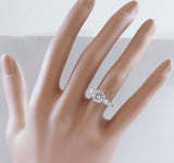 Antique Vintage 5 Stone Engagement Ring 3ct Round Diamond 14k White Gold Finish