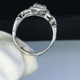 2.4ct Round Cut Diamond Engagement Ring Halo Open Link Shank 14k White Gold Over