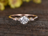 1ct Round Cut Diamond Classic Solitaire Engagement Ring 14k Rose Gold Finish