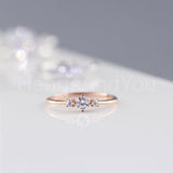 0.5ct Round Cut Moissanite Minimalist Trilogy Women Ring 14k Yellow Gold Plated