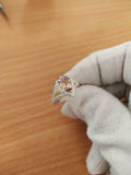 2ct Engagement Ring Pear Cut Peach Morganite Split Shank Halo 14k WhiteGold Over