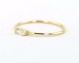 0.3ct Engagement Ring Baguette Cut Diamond Minimalist 14k Yellow Gold Finish