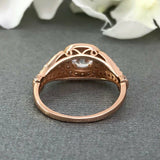 Antique Vintage Engagement Ring 2ct Round Cut VVS1D Diamond 14k Rose Gold Finish