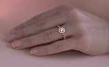 1Ct Round Cut Diamond Ball Shape Shank Halo Engagement Ring 14K Rose Gold Finish