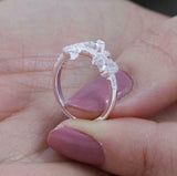 1.6ct Round Cut VVS1D Diamond Engagement Ring Anchor Navy 14k White Gold Finish