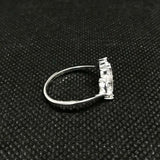 2.2ct Engagement Ring Oval Cut Diamond Bypass Art Deco 14k White Gold Finish